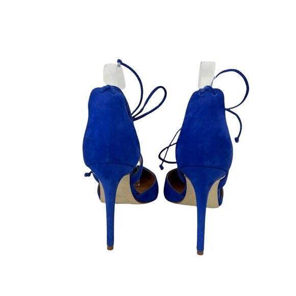 Steve Madden Womens Size 8.5 Raela Blue Leather Pointed Lace-Up Heels - Picture 5 of 7